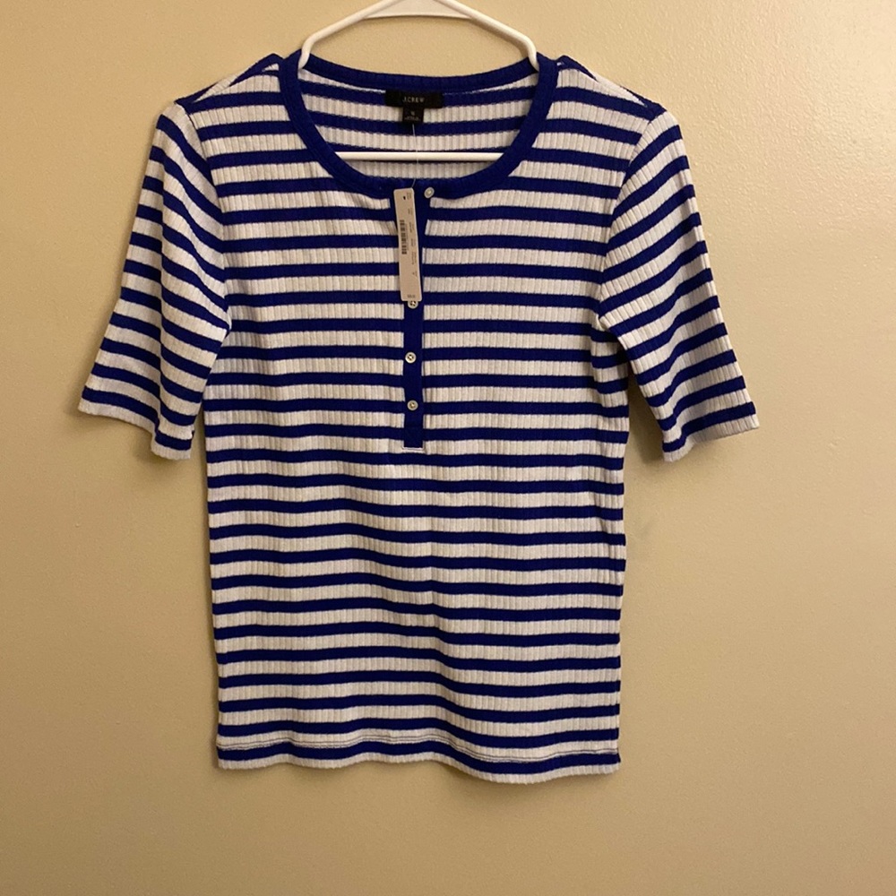 NWT J. Crew Small Blue/White Striped Shirt